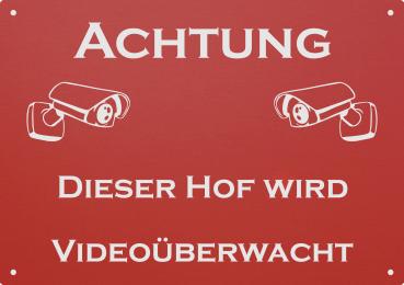 "Achtung Videoüberwachung...." Alu Hinweisschild